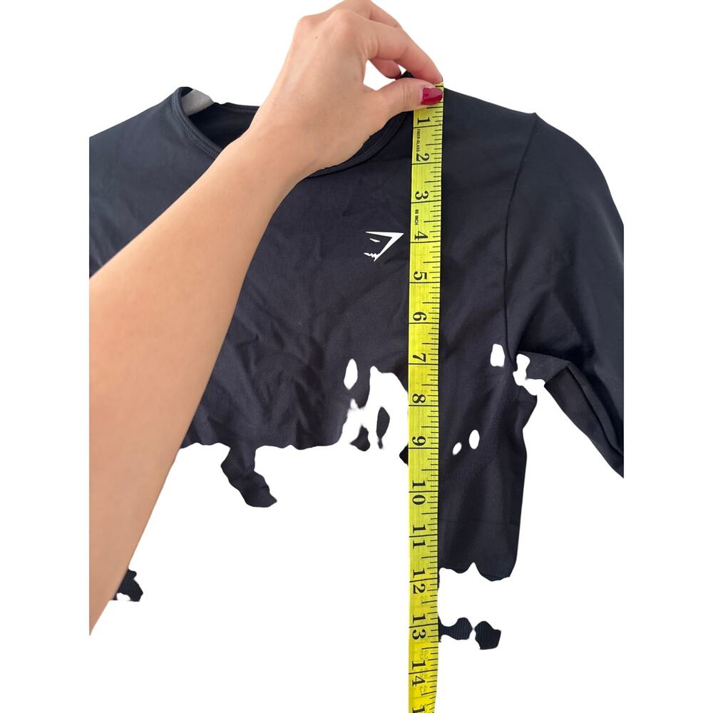 Gymshark Black Crop Long Sleeve Top S - Picture 5 of 6